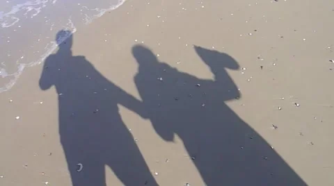 Shadows on beach Stock Footage 66243742