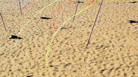 Shadows on the beach from kites Stock Footage 109545759