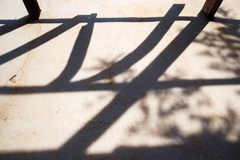 Shadows of beams on the facade Stock Photos