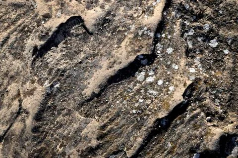 Shadows on a block of sandstone Stock Photos
