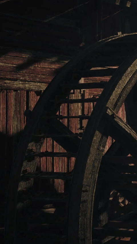 Shadows cast by a wooden structure in the late afternoon light Stock Footage 336431213