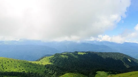 The shadows of the clouds in the mountains. Panorama. TimeLapse. Sochi, Russia. 스톡 동영상 53738832