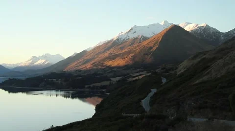 Shadows crawling up mountain Stock Footage 56302814