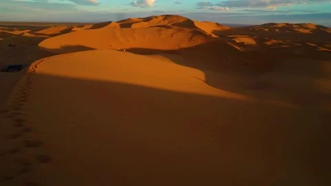 Shadows on the Desert at Sunset Stock Footage 147739250