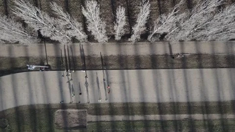 Shadows doing sports 04 Stock Footage 220840634