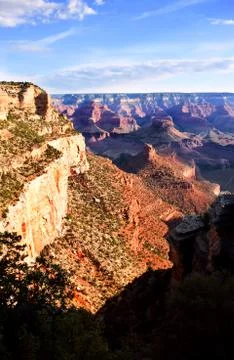 Shadows falling on the Grand canyon Stock Photos