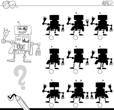 Shadows game coloring page Stock Illustration