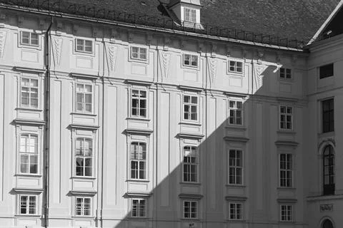 Shadows on a grand facade Stock Photos