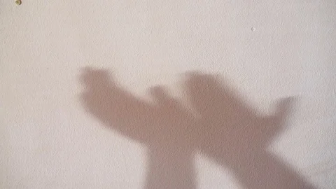 Shadows of hands clapping on white wall Vídeos de archivo 129437921