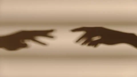 Shadows hands white wall Stock Photos