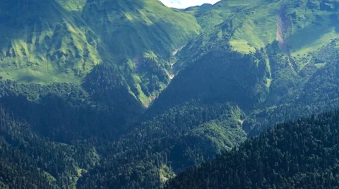 Shadows on the hills. Time Lapse. Sochi, Russia. 1280x720 Vídeo Stock 53838685