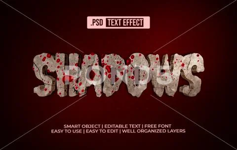 Shadows Horror 3D Text Effect PSD Template