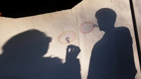 Shadows Making Soap Bubbles on Wall in Warm Sunlight, EU Видео 330362043
