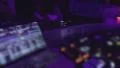 Shadows of many people moving on dancefloor, DJ playing music HD Footage