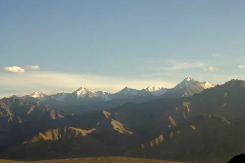 Shadows on the mountains in the evening Stock Photos