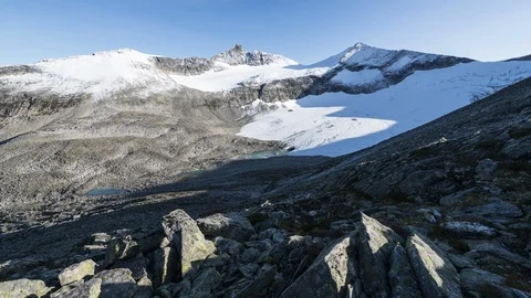 Shadows on mountains at sunset Stock Footage 123006444