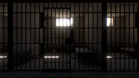 Shadows move through a bare prison cell from morning to night, passing over.. Stock Footage 288303997