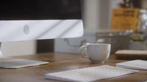 Shadows moving across a computer screen timelapse Stock Footage 274573946