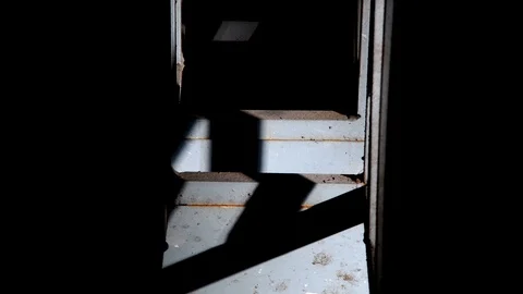 Shadows moving along a handrail. Time lapse Stock Footage 112753624