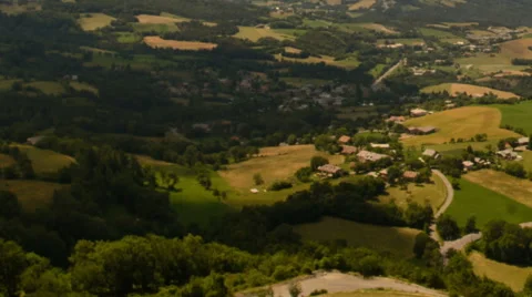 Shadows moving over patchwork fields Alpes de Haute Provence time lapse Stock Footage 52891503