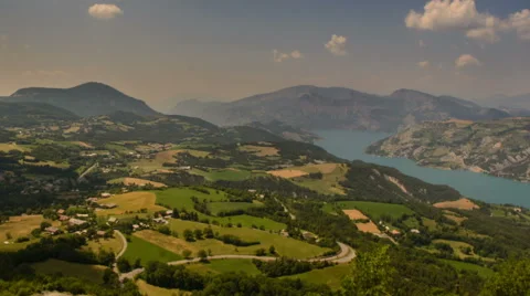 Shadows moving over Rolling landscape in Haute Provence Alps Gorges du Verdon 스톡 동영상 52891405
