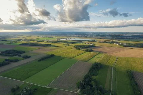 Shadows over flat landscape 스톡 사진