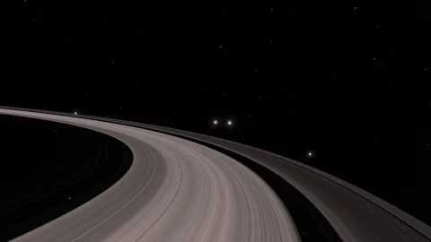 Shadows Over Saturns Rings With Moons Animation Vídeo Stock 83331435