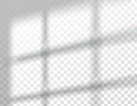 Shadows overlay effects mock up, window frame natural light, vector illustration Stock Illustration
