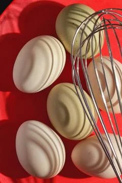 Shadows pattern of raw eggs Stock Photos