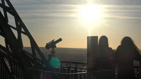 Shadows of People on the Eiffel Tower Stock Footage 103989631