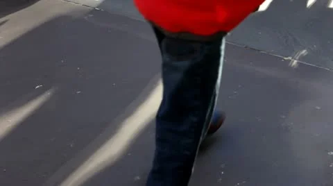 Shadows of people walking on sidewalk Stock-Footage 9131875