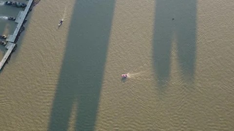 Shadows on the river Stock Footage 255914516