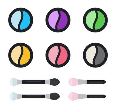 Shadows in round cases with brushes vector icon flat isolated illustration Stock-Illustration