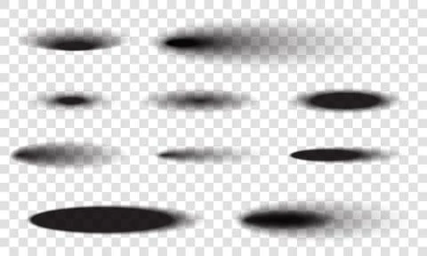 Shadows round or oval shape vector isolated icons Stock Illustration