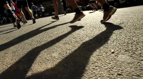 Shadows of Runners Video stock 48249788