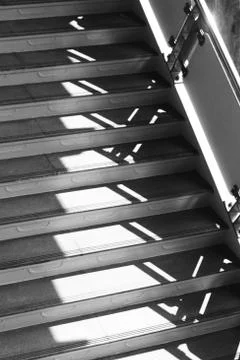 Shadows on the stairs Stock Photos