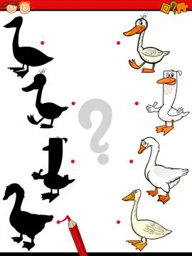 Shadows task for preschoolers Illustrazione stock