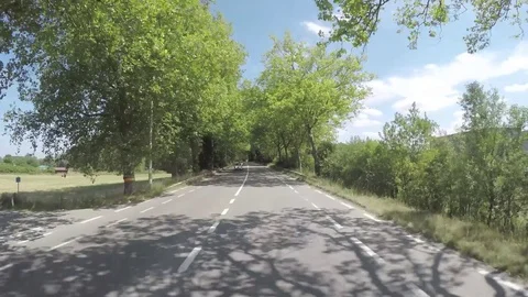 In the shadows of trees - road trip Stock Footage 83499973