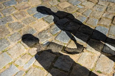 Shadows of a two children Stock Photos