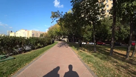Shadows of two people on the Boulevard Stock Footage 117430123