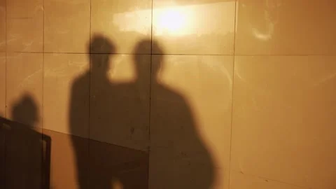 Shadows of walking people on a ceramic t... | Stock Video | Pond5