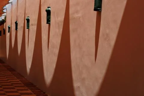 Shadows on the wall of an oval shape Stock Photos