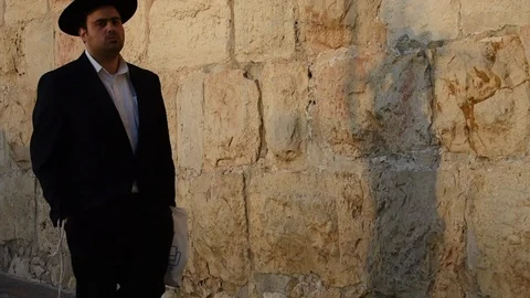 Shadows on the walls of Jerusalem Stock Footage 122126998