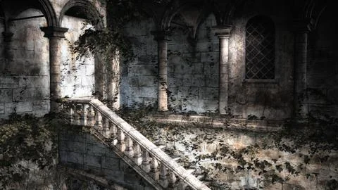 Shadowy castle Stock Illustration