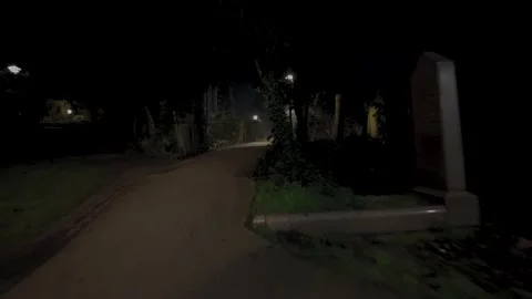 Shadowy figure in graveyard Stock Footage 146729932