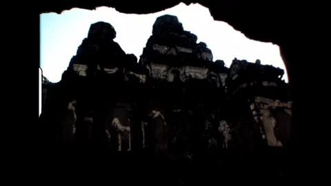 Shadowy Temple Facade Stock Footage 277976364