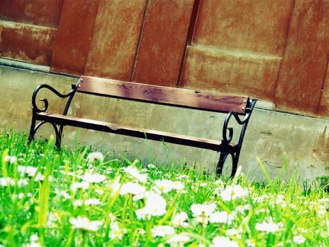 Shady bench Stock Photos