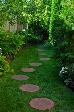 Shady garden path Foto stock
