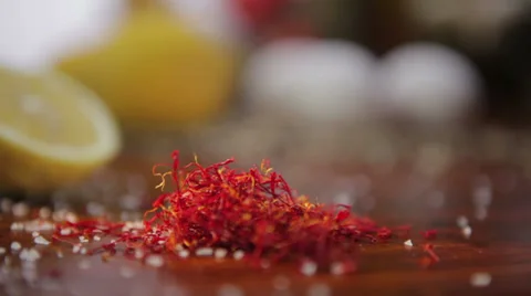 Shafran red spice with lemons HD Stock Footage 27220141