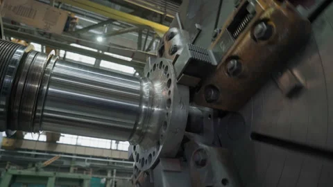 Shaft Component Rotates Heavy Industry Gas Turbine Engine For Energy Generation Stock Footage 175373217